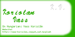 koriolan vass business card